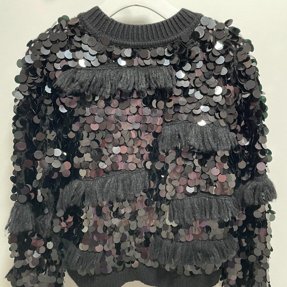 DVF | Diane's Edit | Alix Sequin Pullover in Black Size Med - Picture 10 of 11